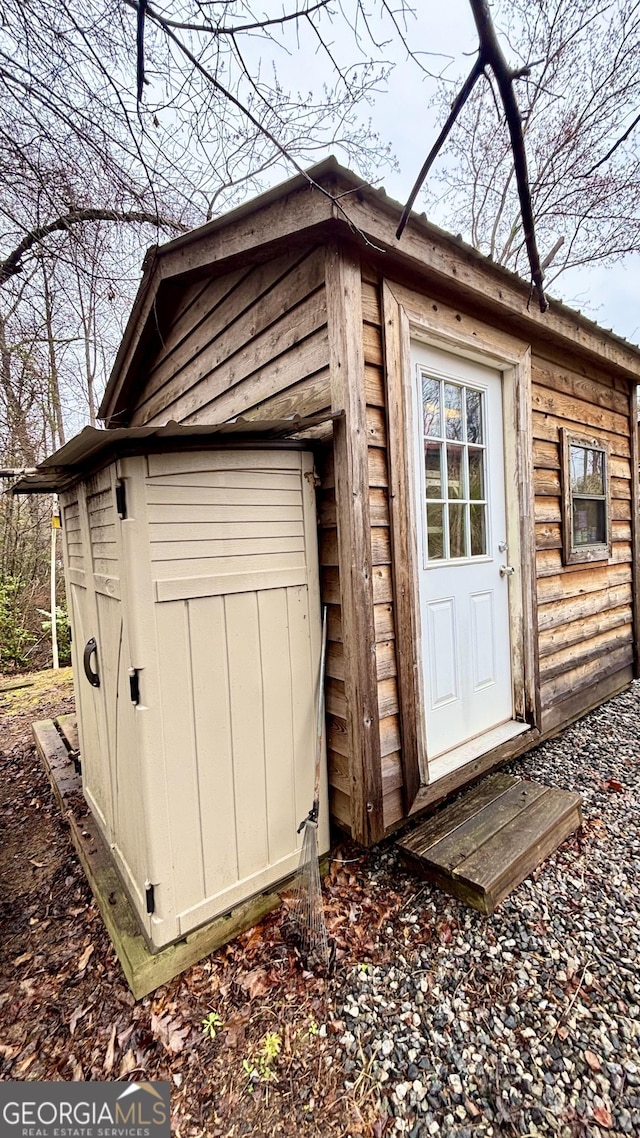 view of shed