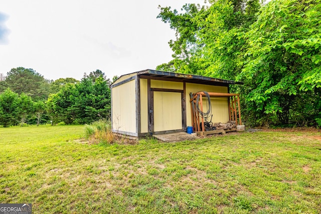 view of shed