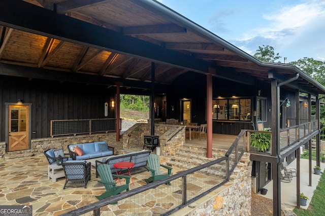 view of patio with an outdoor hangout area