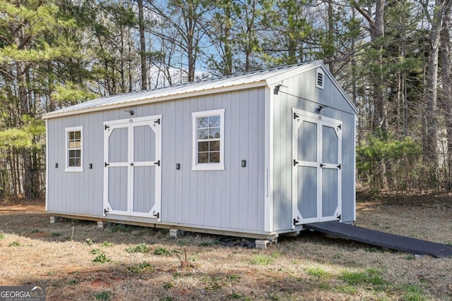 view of shed