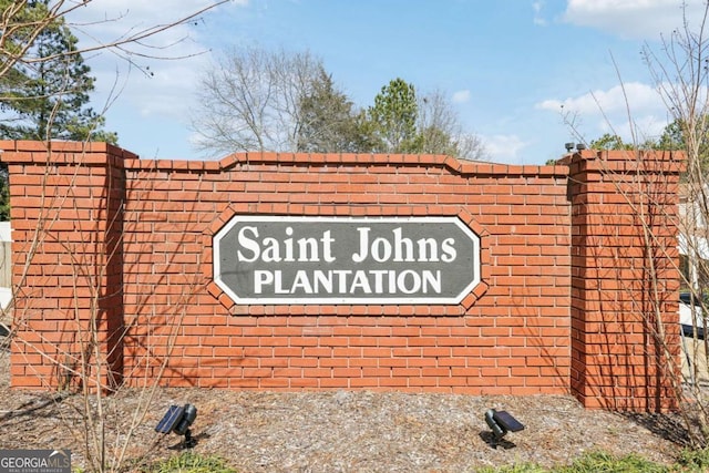 view of community sign