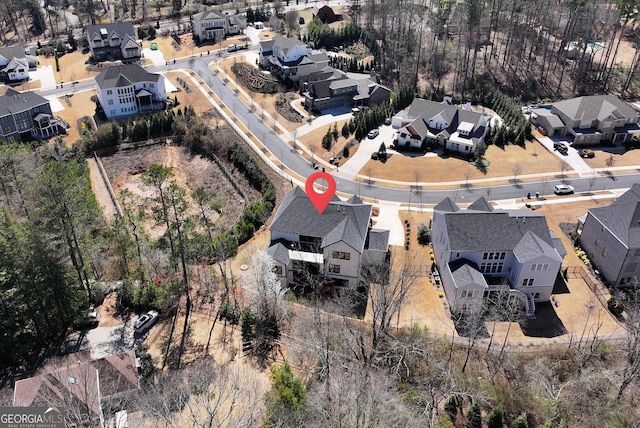drone / aerial view with a residential view