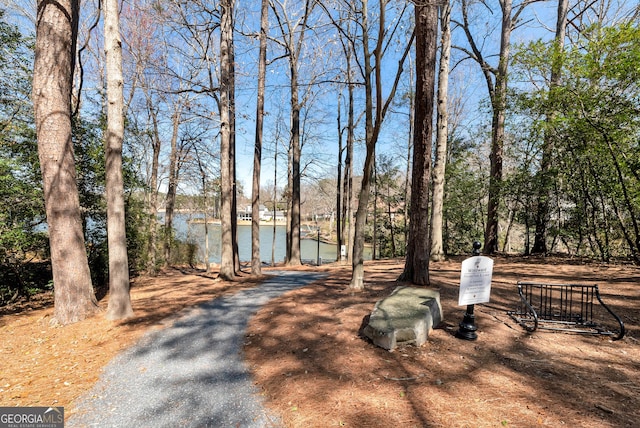 exterior space featuring a water view