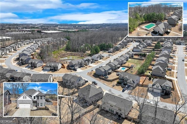 bird's eye view featuring a residential view