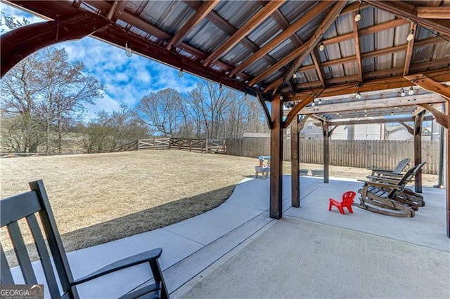 view of patio featuring a fenced backyard