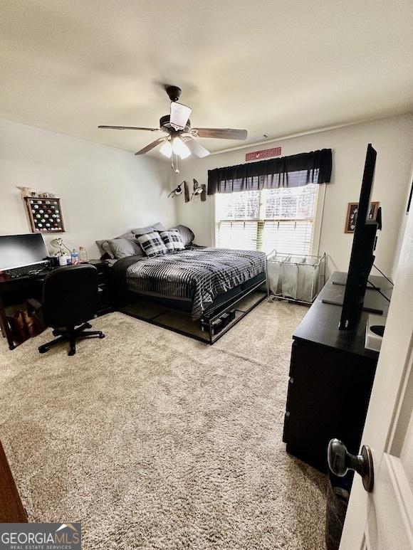 bedroom with ceiling fan