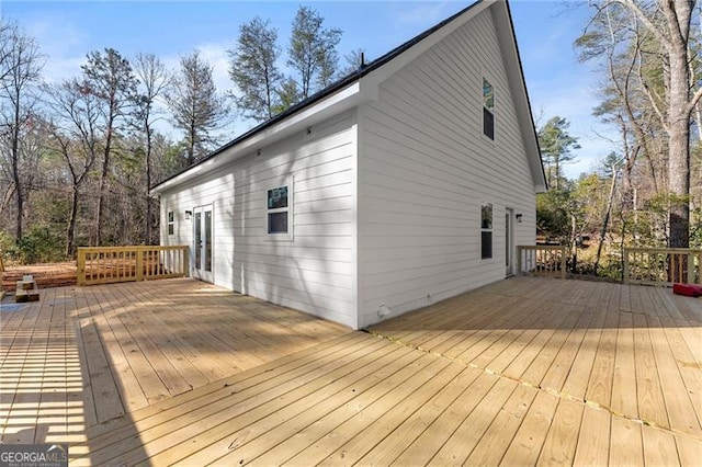 deck featuring french doors