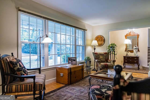 interior space featuring baseboards