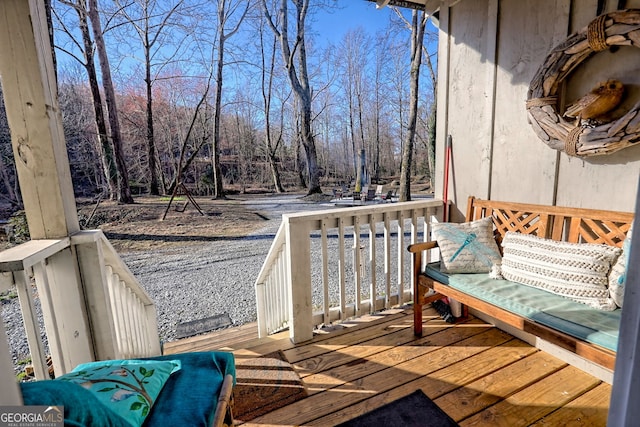 deck with covered porch