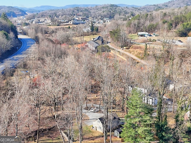 aerial view featuring a mountain view