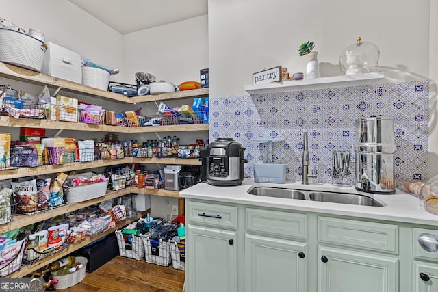 storage area with a sink