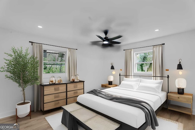926 Natham Dr SE, Atlanta, GA 30315 - bedroom with ceiling fan, recessed lighting, and light wood-style floors