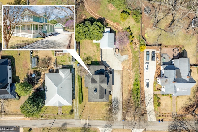 aerial view featuring a residential view