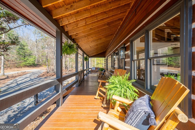 deck with a porch