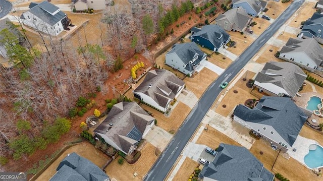 bird's eye view with a residential view