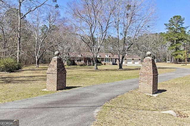 view of street with aphalt driveway