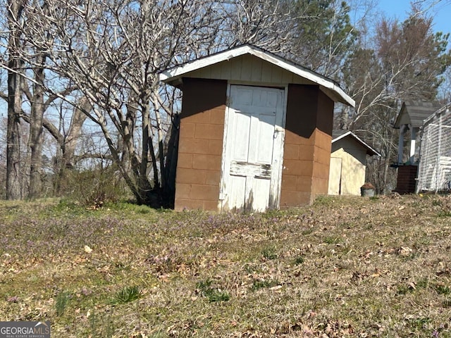 view of shed