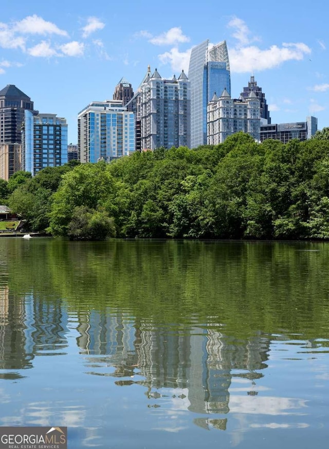 property view of water with a city view