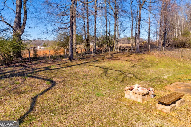 view of yard with fence