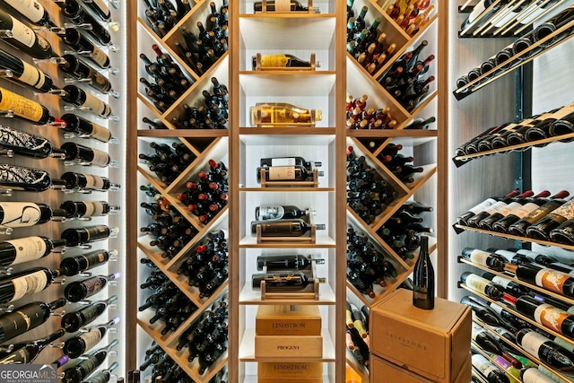 view of wine area