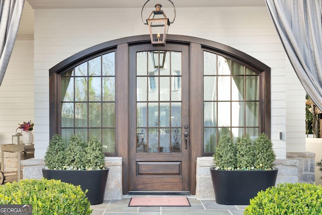 entrance to property with french doors