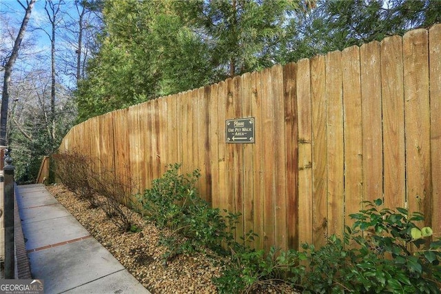 view of yard with fence