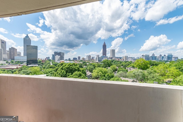 balcony featuring a view of city