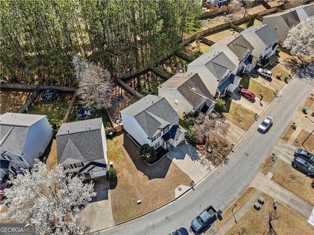 aerial view featuring a residential view