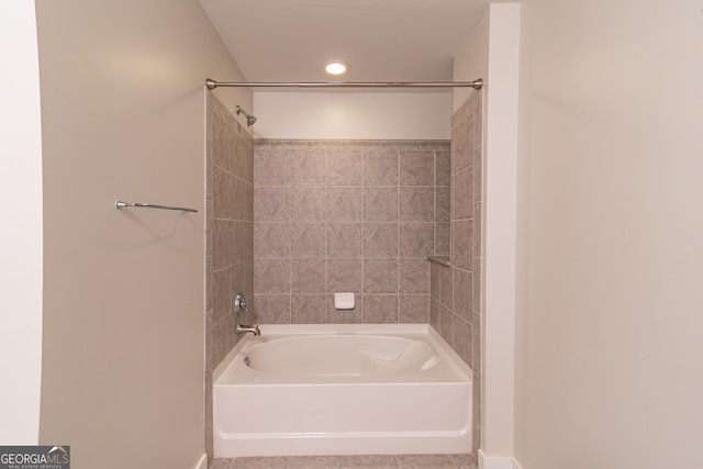 361 17th St Unit 1516, Atlanta, GA 30363 - full bathroom featuring shower / bathtub combination, tile patterned floors, and recessed lighting