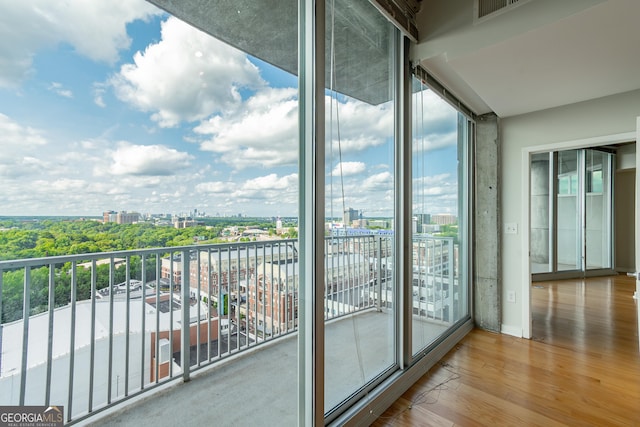 balcony with a city view