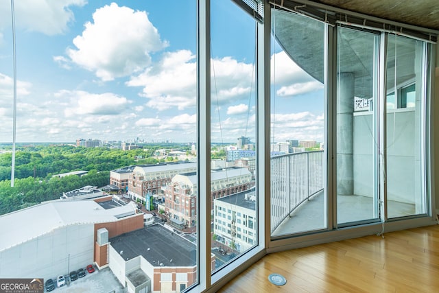 balcony with a view of city