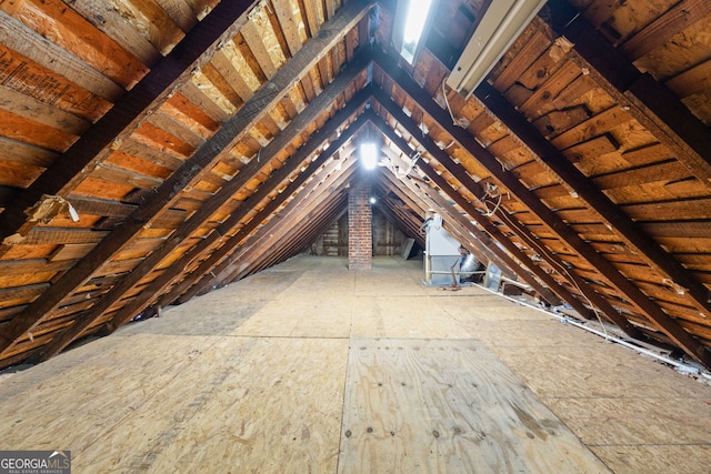 view of unfinished attic