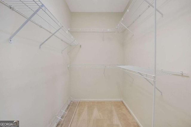 spacious closet with carpet flooring