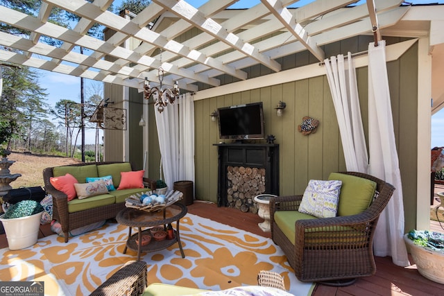 view of patio / terrace with a pergola