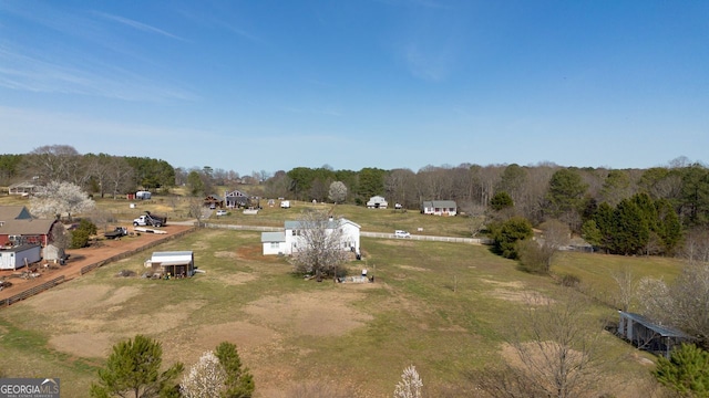 aerial view with a rural view