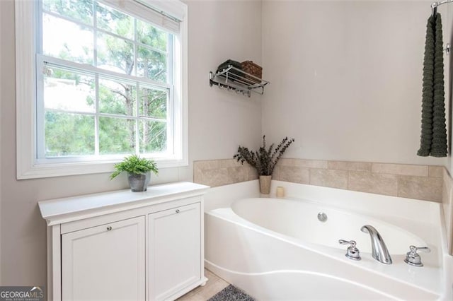 bathroom featuring a bath