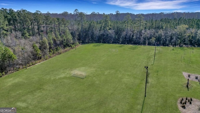 bird's eye view with a forest view