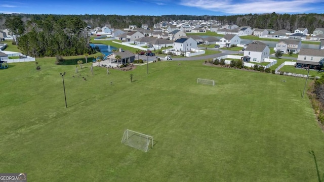 bird's eye view with a residential view