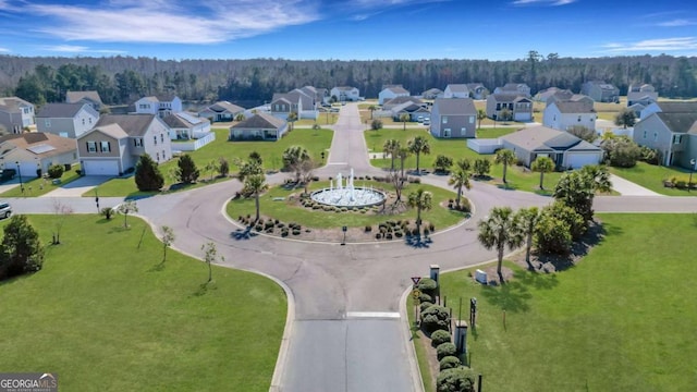 bird's eye view with a residential view