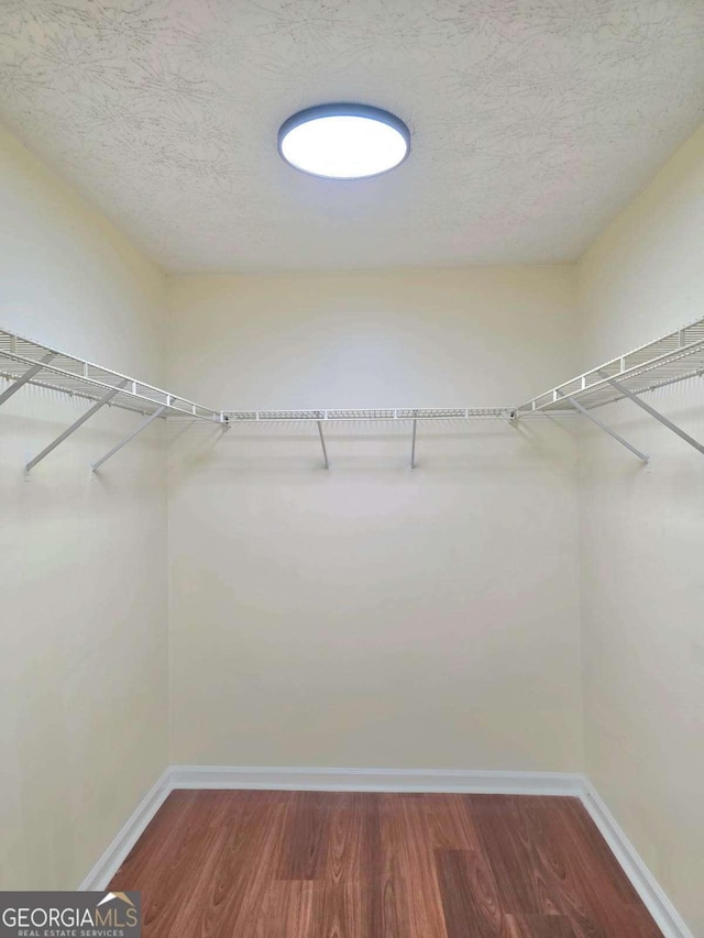 spacious closet with wood finished floors