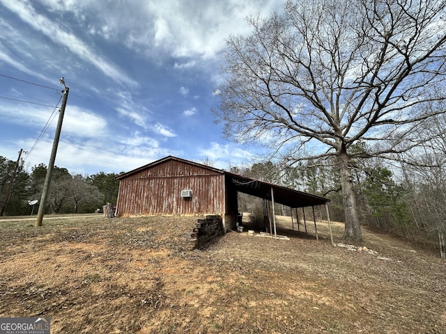 view of pole building