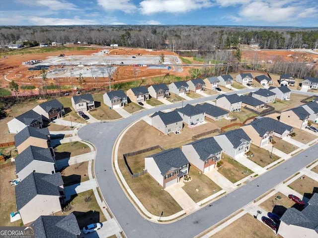 drone / aerial view with a residential view