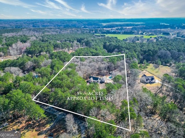 aerial view with a view of trees