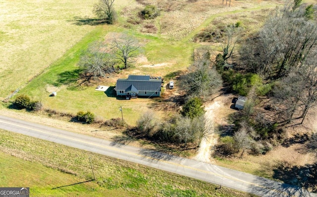 bird's eye view with a rural view