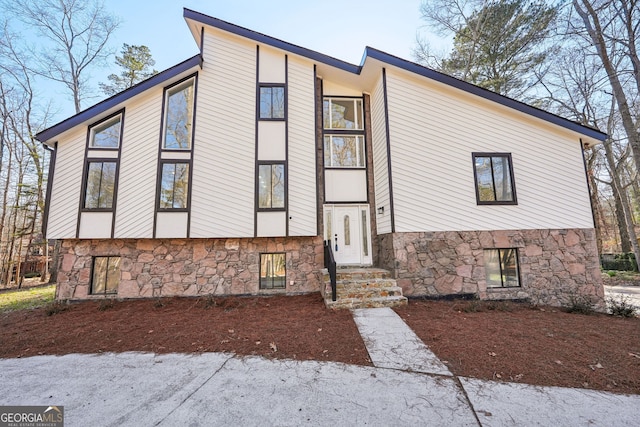 view of front of property with stone siding