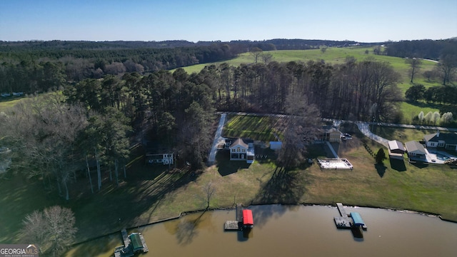 1550 Shady Oaks Ln, Greensboro, GA 30642 - aerial view featuring a view of trees and a water view