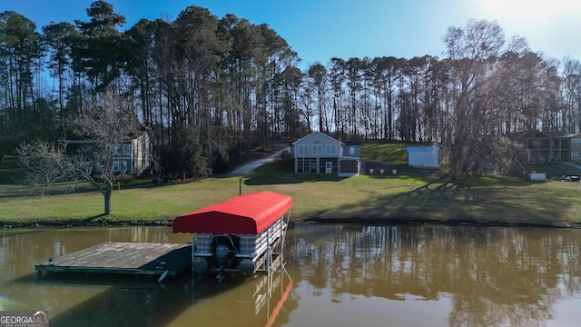 1550 Shady Oaks Ln, Greensboro, GA 30642 - dock area featuring a lawn and a water view
