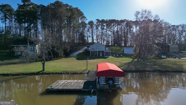 1550 Shady Oaks Ln, Greensboro, GA 30642 - dock area featuring a yard and a water view