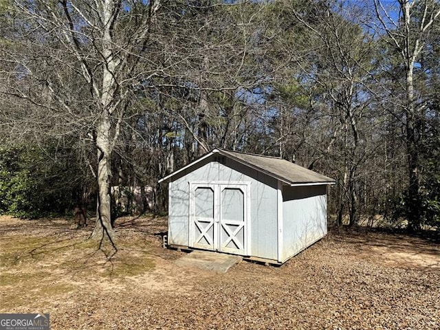 view of shed