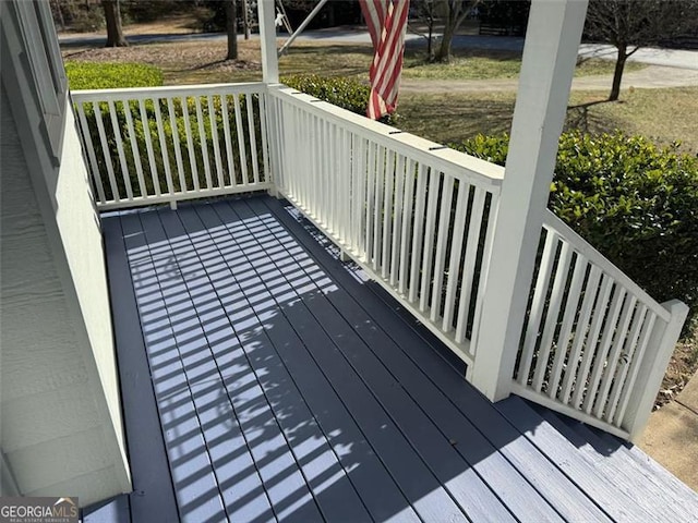 wooden deck with covered porch